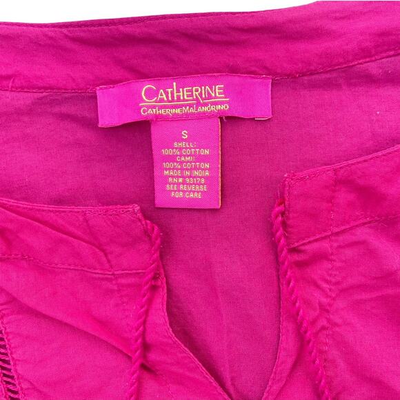 Catherine Malandrino Pink Cotton Tassel Hem Boho Dress - Size Small - Picture 4 of 9